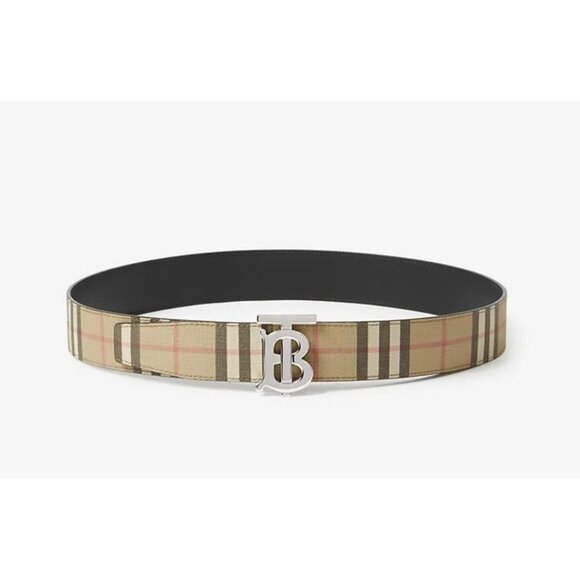 Burberry Men’s TB Monogram Motif Vintage Check Reversible Belt 85cm - Picture 1 of 9